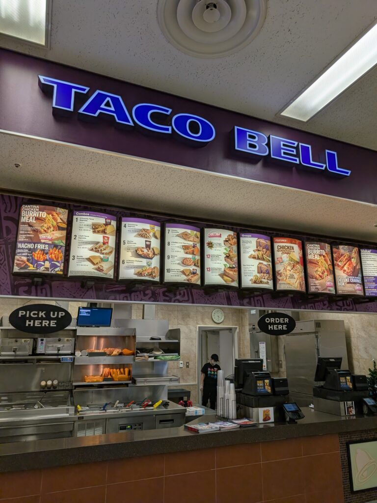 Taco Bell counter