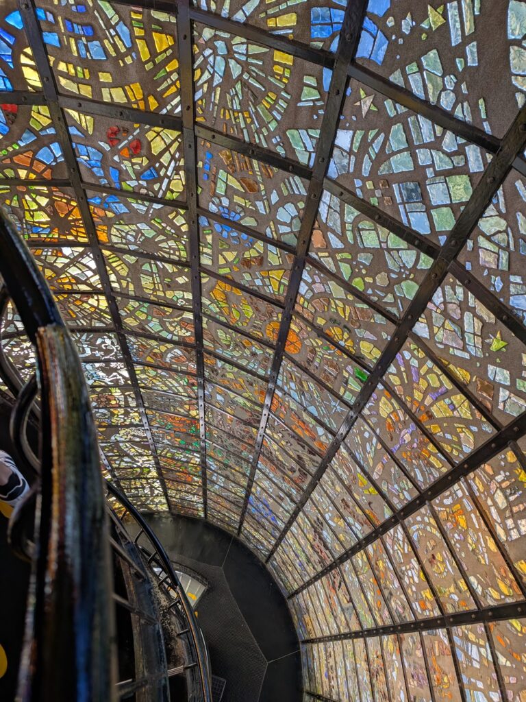 stained glass tower walls