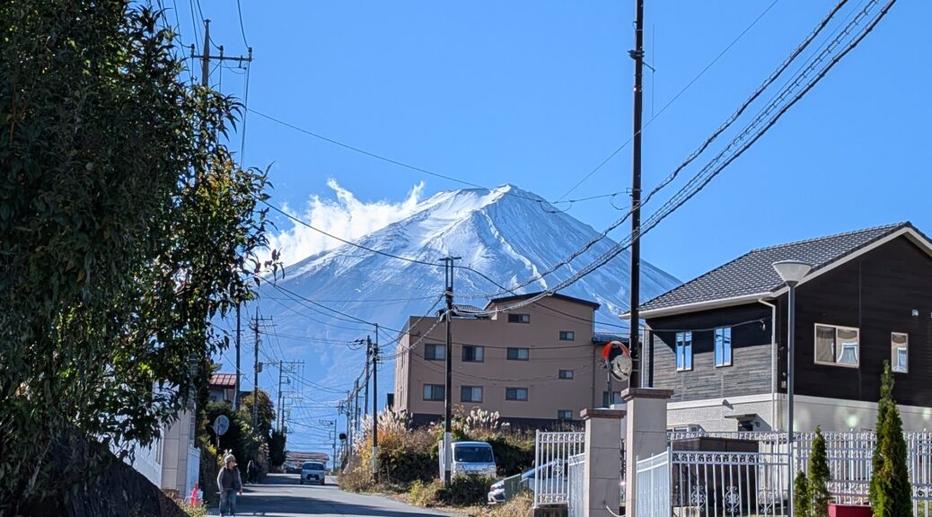 view of Mt.fuji from the street